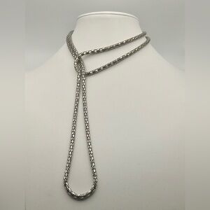 Hollow Silver Tone Snake Chain Necklace